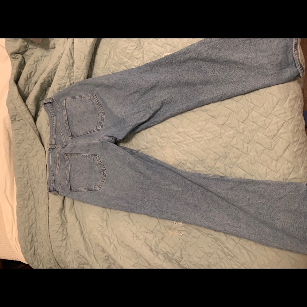 AGOLDE Light Wash Distressed Straight Leg Jeans - Picture 2 of 3